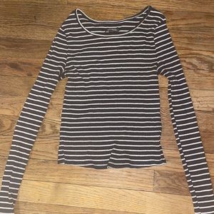 black and white striped top